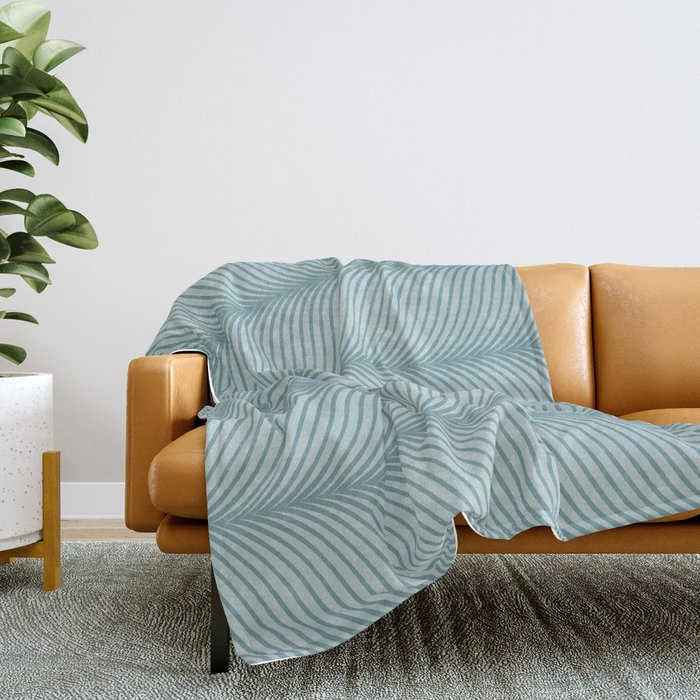 Elysian XVI Botanical Teal Throw Blanket Gallery Image 2