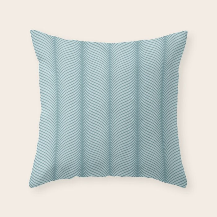 Elysian XVI Botanical Teal Throw Pillow Gallery Image 6