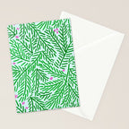 Winter Berries & Pine Branches in Green Stationery Card Gallery Image 2