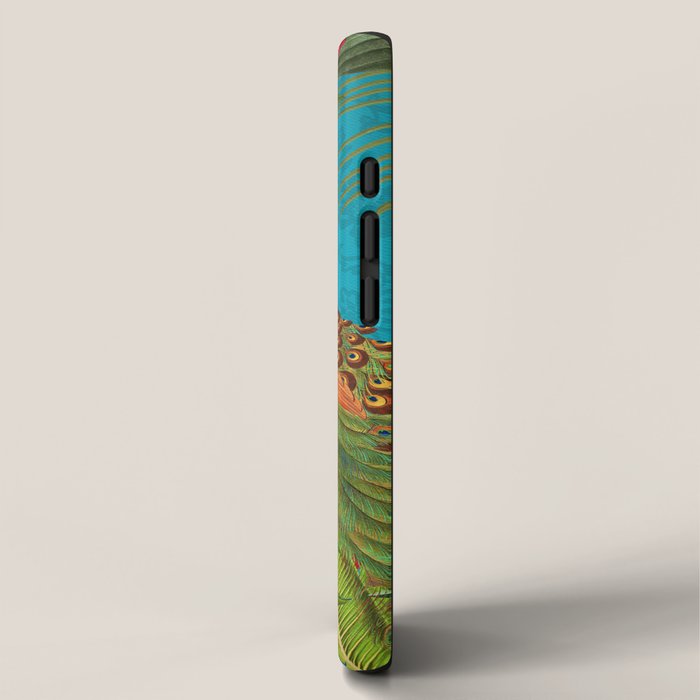 Vintage Tropical Peacock Bird Rainforest Jungle  iPhone Case Gallery Image 2