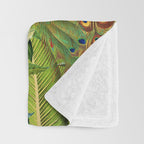 Vintage Tropical Peacock Bird Rainforest Jungle  Throw Blanket Gallery Image 3