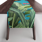 Vintage Tropical Peacock Bird Rainforest Jungle  Table Runner Gallery Image 1