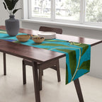 Vintage Tropical Peacock Bird Rainforest Jungle  Table Runner Gallery Image 2