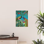 Vintage Tropical Peacock Bird Rainforest Jungle  Poster Gallery Image 2