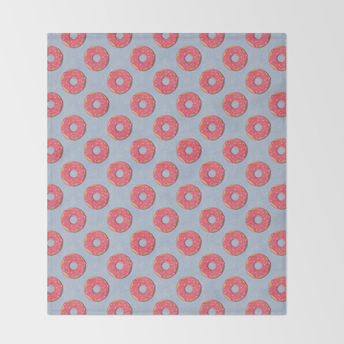 FAST FOOD / Donut - pattern Throw Blanket Gallery Image 2