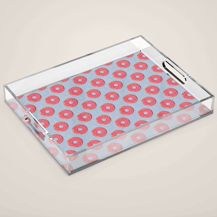 FAST FOOD / Donut - pattern Acrylic Tray Gallery Image 1