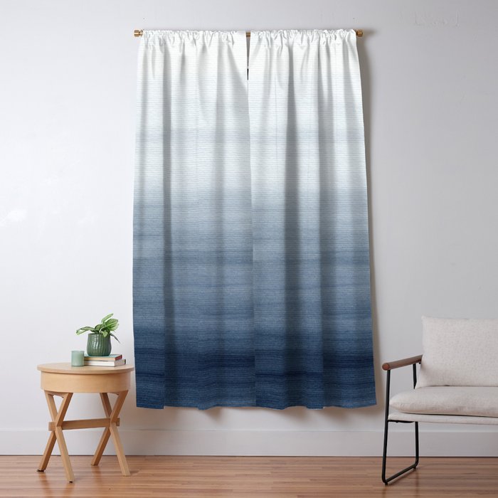 Ocean Watercolor Painting No.2 Window Curtain Gallery Image 1