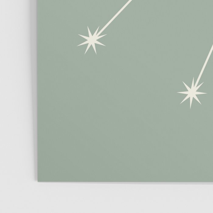 Taurus Zodiac Star Constellation Line Art Soft Sage Poster Gallery Image 3