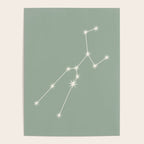 Taurus Zodiac Star Constellation Line Art Soft Sage Poster Gallery Image 4