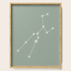 Taurus Zodiac Star Constellation Line Art Soft Sage Serving Tray Gallery Image 1