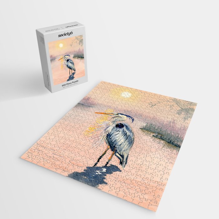 Great Blue Heron at Sunset Jigsaw Puzzle Gallery Image 2