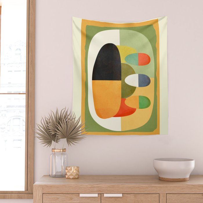 Modern Abstract Geometric Art 26 Wall Tapestry Gallery Image 2
