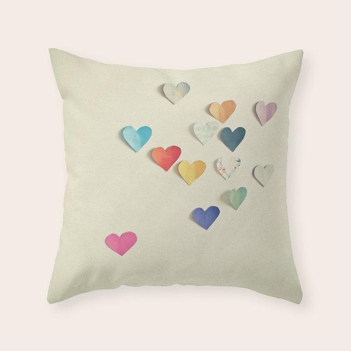 Paper Hearts Throw Pillow Gallery Image 1