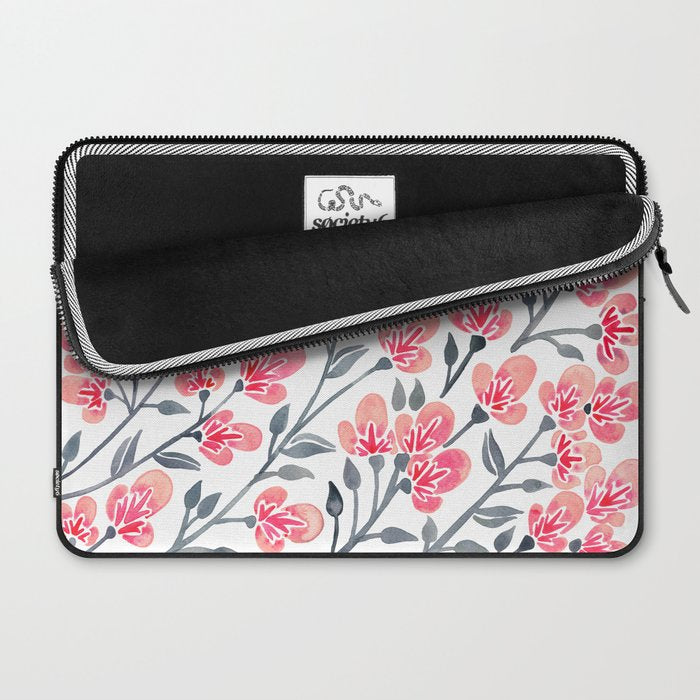 Cherry Blossoms - Pink & Black Palette Laptop Sleeve Gallery Image 2