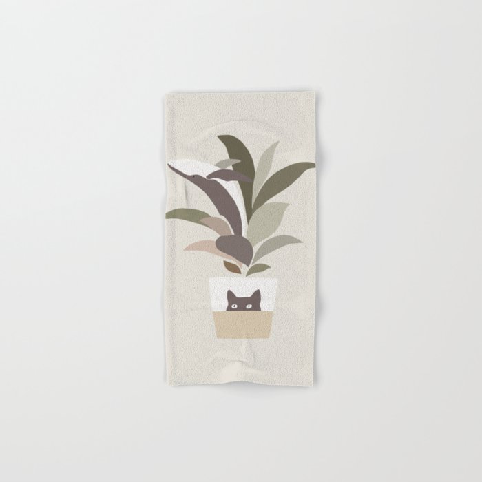 Cat and Plant 29: A Leaf of Whale Bath Towel Gallery Image 1