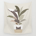 Cat and Plant 29: A Leaf of Whale Wall Tapestry Gallery Image 4