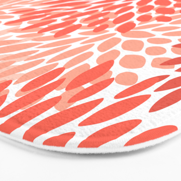 Flowers Pattern, Coral, Pink, Floral Prints Bath Mat Gallery Image 3