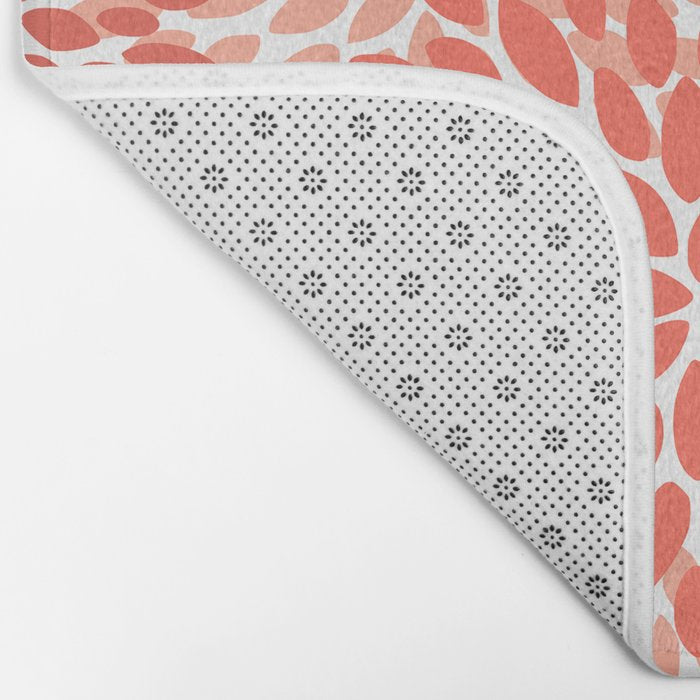 Flowers Pattern, Coral, Pink, Floral Prints Bath Mat Gallery Image 2