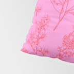 Preppy Pink and Red Botanical Cottage Floral Pattern Pillow Sham Gallery Image 4