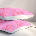 Preppy Pink and Red Botanical Cottage Floral Pattern Pillow Sham Gallery Image 3