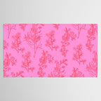 Preppy Pink and Red Botanical Cottage Floral Pattern Tablecloth Gallery Image 2