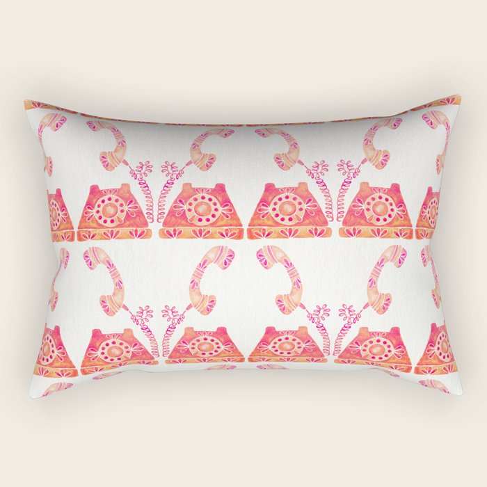Vintage Rotary Phone - Peach Palette Rectangular Pillow Gallery Image 1