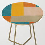 Mid-Century Modern Burnt-Orange Yellow Teal Blue Side Table Gallery Image 2