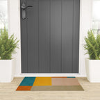 Mid-Century Modern Burnt-Orange Yellow Teal Blue Welcome Mat Gallery Image 3