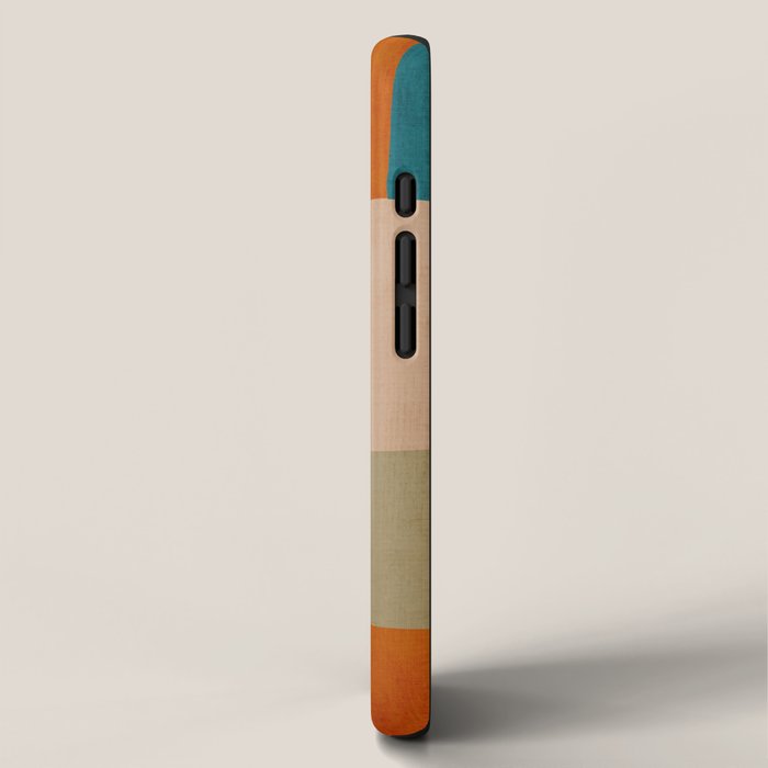 Mid-Century Modern Burnt-Orange Yellow Teal Blue iPhone Case Gallery Image 2