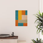 Mid-Century Modern Burnt-Orange Yellow Teal Blue Poster Gallery Image 2