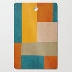 Mid-Century Modern Burnt-Orange Yellow Teal Blue Cutting Board Gallery Image 1