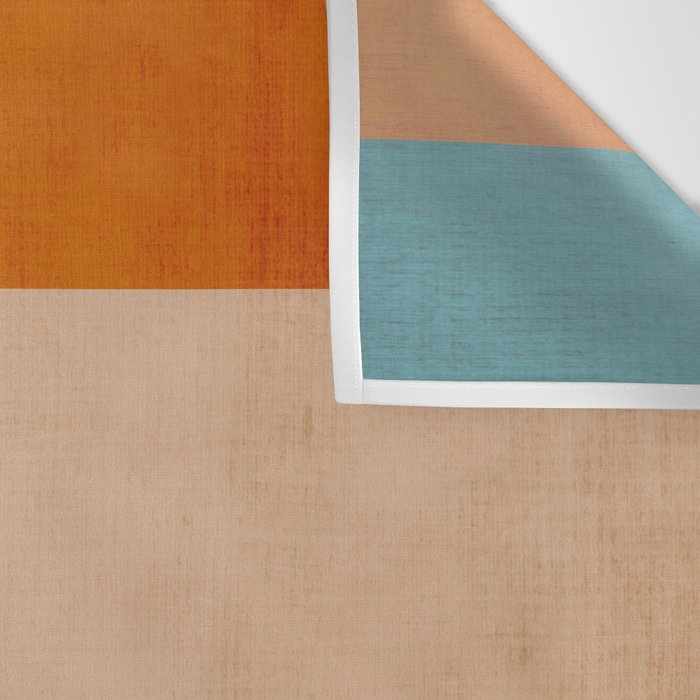 Mid-Century Modern Burnt-Orange Yellow Teal Blue Wall Tapestry Gallery Image 3