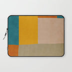 Mid-Century Modern Burnt-Orange Yellow Teal Blue Laptop Sleeve Gallery Image 1