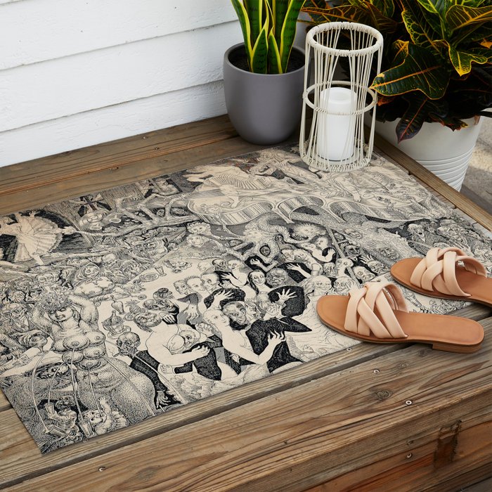 Eduard Wiiralt - Cabaret 1931 Outdoor Rug Gallery Image 2