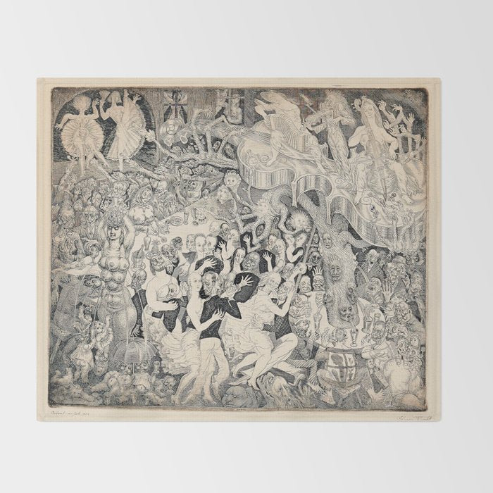 Eduard Wiiralt - Cabaret 1931 Throw Blanket Gallery Image 2