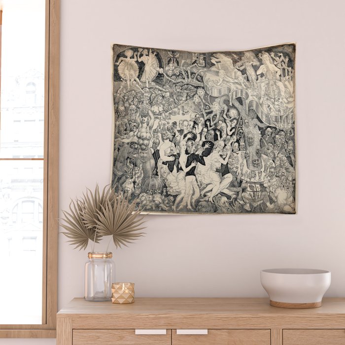 Eduard Wiiralt - Cabaret 1931 Wall Tapestry Gallery Image 2