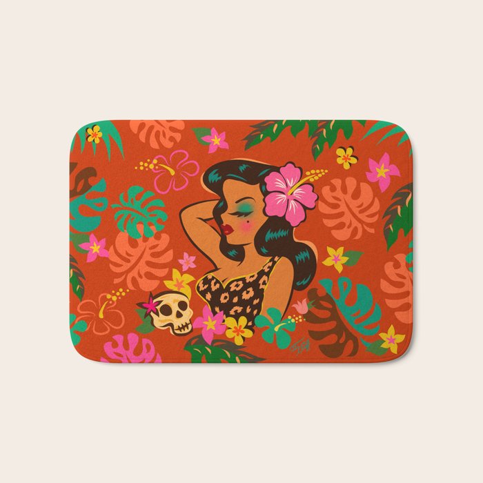 Tropical Tiki Girl Bath Mat Gallery Image 1