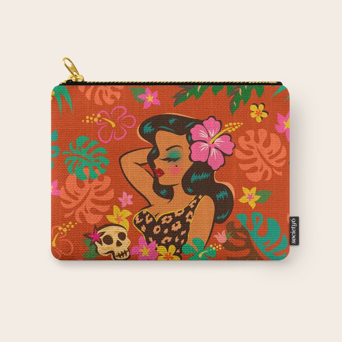 Tropical Tiki Girl Carry All Pouch Gallery Image 1