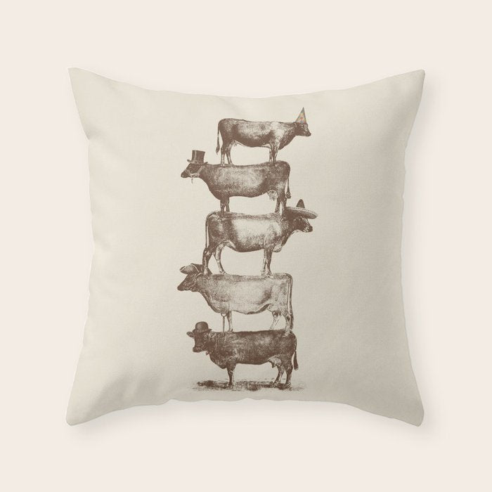Cow Cow Nuts Throw Pillow Gallery Image 6