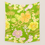 Grandma's Flowers (Green) Wall Tapestry Gallery Image 4