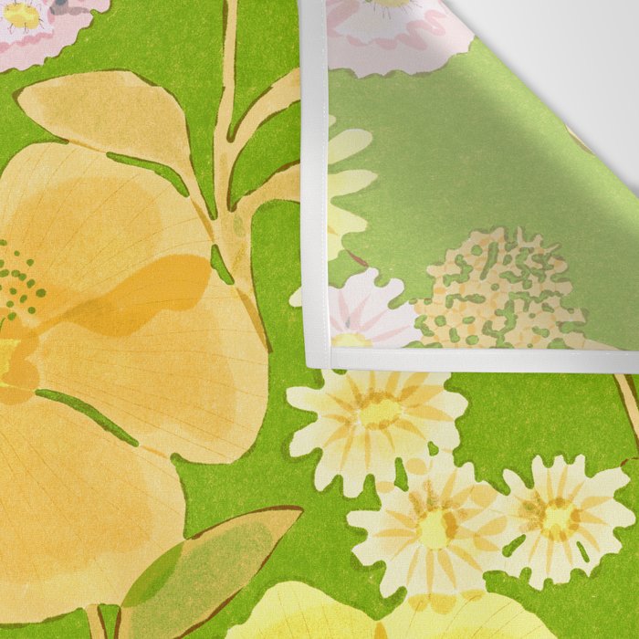 Grandma's Flowers (Green) Wall Tapestry Gallery Image 3