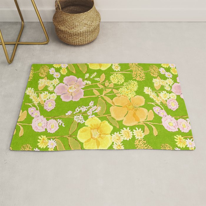 Grandma's Flowers (Green) Rug Gallery Image 1