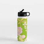 Grandma's Flowers (Green) Water Bottle Gallery Image 1