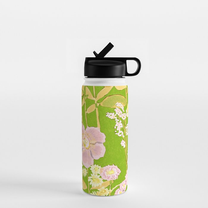 Grandma's Flowers (Green) Water Bottle Gallery Image 1