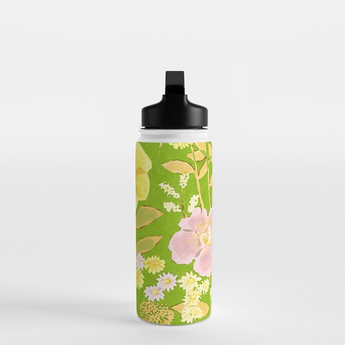 Grandma's Flowers (Green) Water Bottle Gallery Image 3