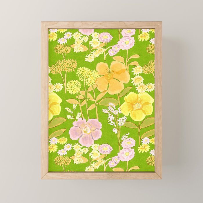 Grandma's Flowers (Green) Mini Art Print Gallery Image 1