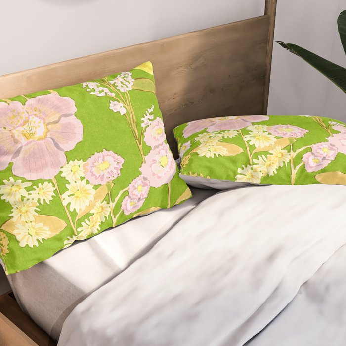 Grandma's Flowers (Green) Pillow Sham Gallery Image 2