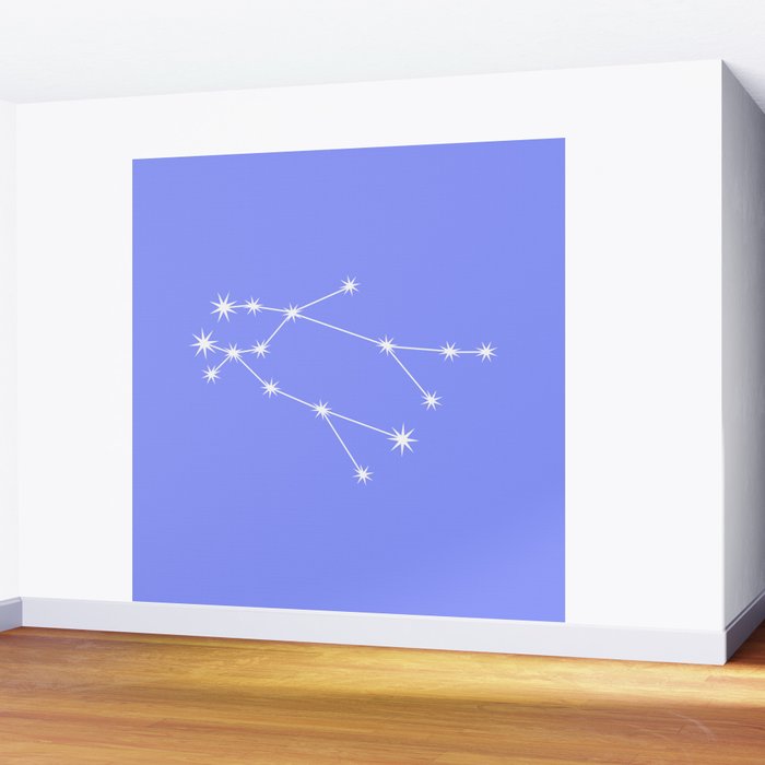 Gemini Zodiac Star Constellation Line Art Pastel Purple Wall Mural Gallery Image 2