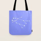 Gemini Zodiac Star Constellation Line Art Pastel Purple Tote Bag Gallery Image 1
