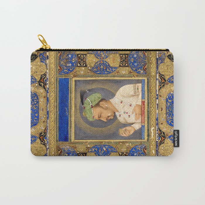 Antique Indian Miniature Painted Illustration Carry All Pouch Gallery Image 1